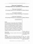 Research paper thumbnail of Costa, José Fernando Andrade. (2015). “Fazer para Transformar”: a Psicologia Política das Comunidades de Maritza Montero. Psicologia Política, 15(33), 269-283.