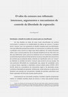 Research paper thumbnail of O tabu da censura nos tribunais: interesses, argumentos e mecanismos de controle da liberdade de expressão