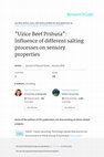 Research paper thumbnail of Uzice Beef Prshuta": Influence of different salting processes on sensory properties