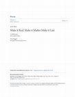 Research paper thumbnail of Make it Real. Make it Matter. Make it Last