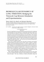 Research paper thumbnail of Biomolecular dynamics at long timesteps: Bridging the timescale gap between simulation and experimentation