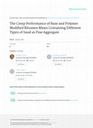 Research paper thumbnail of The Creep Performance of Base and Polymer Modified Bitumen Mixes Containing Different Types of Sand as Fine Aggregate