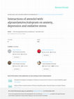 Research paper thumbnail of Interactions of atenolol with alprazolam/escitalopram on anxiety, depression and oxidative stress