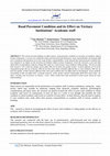 Research paper thumbnail of Road Pavement Condition and its Effect on Tertiary Institutions' Academic staff