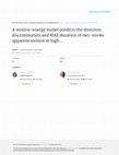 Research paper thumbnail of A motion-energy model predicts the direction discrimination and MAE duration of two-stroke apparent motion at high and low retinal illuminance