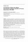 Research paper thumbnail of Securitization of Islam and religious discrimination: Religious minorities in Western democracies, 1990–2008