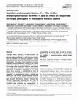 Research paper thumbnail of Isolation and characterization of a Vitis vinifera transcription factor, VvWRKY1, and its effect on responses to fungal pathogens in transgenic tobacco plants