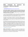 Research paper thumbnail of 2015, centenaire du massacre des Arméniens : état de la recherche