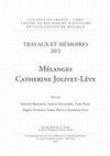 Research paper thumbnail of TRAVAUX ET MÉMOIRES | Tome XX/2 | Mélanges Catherine Jolivet-Lévy