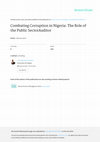 Research paper thumbnail of Combating Corruption in Nigeria: The Role of the Public SectorAuditor