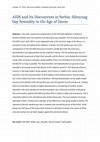 Research paper thumbnail of AIDS and Its Discontents in Serbia: Silencing Gay Sexuality in the Age of Illness - Abstract, October 2012, Harriman Institute, Columbia University, NY