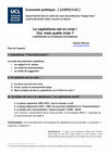 Research paper thumbnail of Economie politique -­‐ [ LCOPS1115I ] La dynamique économique d'un capitaliste en crise.