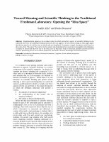 Research paper thumbnail of Toward Meaning and Scientific Thinking in the Traditional Freshman Laboratory: Opening the “Idea Space.”