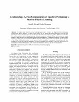 Research paper thumbnail of Relationships Across Communities of Practice Pertaining to Student Physics Learning