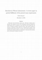 Research paper thumbnail of Introductory Physics Laboratories: A review paper in partial fulfillment of the general exam requirements