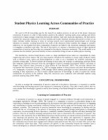 Research paper thumbnail of Student Physics Learning Across Communities of Practice.