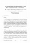 Research paper thumbnail of La necesidad de una doctrina sobrenatural en Duns Scoto como reacción contra el aristotelismo