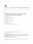 Research paper thumbnail of Wikistudents. Teaching consumption through production hands on with Wikipedia