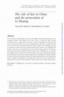 Research paper thumbnail of The rule of law in China and the prosecution of Li Zhuang Downloaded from