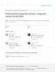 Research paper thumbnail of Field emission properties of nanocomposite carbon nitride films