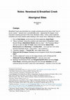 Research paper thumbnail of Notes: Newstead & Breakfast Creek Aboriginal Sites