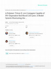 Research paper thumbnail of A Polymer-Triton X-100 Conjugate Capable of PH-Dependent Red Blood Cell Lysis: A Model System Illustrating the Possibility of Drug Delivery Within Acidic Intracellular Compartments