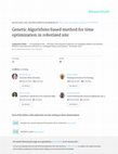 Research paper thumbnail of Genetic Algorithms based method for time optimization in robotized site