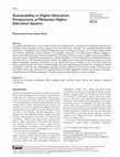 Research paper thumbnail of Sustainability in Higher Education: Perspectives of Malaysian Higher Education System