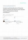 Research paper thumbnail of Isolation and Identification of Zoonotic Species of Genus <I>Arcobacter</I> from Chicken Viscera Obtained from Retail Distributors of the Metropolitan Area of San José, Costa Rica