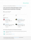 Research paper thumbnail of Late survival of Neanderthals at the southernmost extreme of Europe