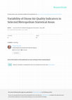 Research paper thumbnail of Variability of Ozone Air Quality Indicators in Selected Metropolitan Statistical Areas