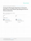 Research paper thumbnail of Testing the Martingale Hypothesis in Deutsche Mark Futures with Models Specifying the Form of Heteroskedasticity