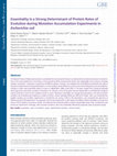 Research paper thumbnail of Essentiality Is a Strong Determinant of Protein Rates of Evolution during Mutation Accumulation Experiments in Escherichia coli