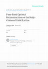 Research paper thumbnail of Pass-band optimal reconstruction on the body-centered cubic lattice