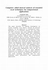 Research paper thumbnail of Computer-aided musical analysis of extended vocal techniques for compositional applications