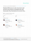 Research paper thumbnail of Marked differences in the structures and protein associations of lymphocyte and monocyte CD4: resolution of a novel CD4 isoform