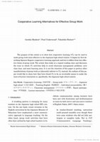 Research paper thumbnail of Cooperative learning alternatives for effective group work.