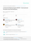 Research paper thumbnail of Community Monitoring for REDD+: International Promises and Field Realities