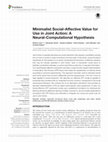 Research paper thumbnail of Minimalist Social-Affective Value for Use in Joint Action: A Neural-Computational Hypothesis