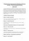 Research paper thumbnail of Programme du seminaire de lectures en sciences sociales Ecole française de Rome 2016-2017