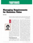 Research paper thumbnail of Managing Requirements for Business Value