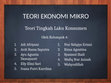 Research paper thumbnail of Teori Ekonomi Mikro Teori Tingkah Laku Konsumen