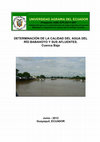 Research paper thumbnail of Determinación de la calidad del agua del río Babahoyo. Ecuador