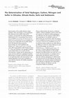 Research paper thumbnail of The Determination of Total Hydrogen, Carbon, Nitrogen and Sulfur in Silicates, Silicate Rocks, Soils and Sediments