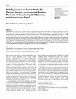 Research paper thumbnail of Self-Expression on Social Media: Do Tweets Present Accurate and Positive Portraits of Impulsivity, Self-Esteem, and Attachment Style?