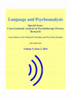 Research paper thumbnail of Language and Psychoanalysis Volume 5 Issue 2 (2016). Special Issue: Conversational Analysis in Psychotherapy Process Research