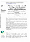 Research paper thumbnail of Why Papers Are Rejected and How to Get Yours Accepted: Advice on the Construction of Interpretive Consumer Research Articles