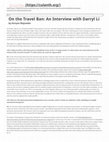 Research paper thumbnail of On the Travel Ban: An Interview with Darryl Li