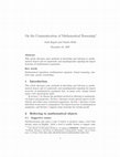 Research paper thumbnail of F6.793e+05>On the Communication of Mathematical Reasoning