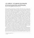 Research paper thumbnail of J. B. Callicott - R. Frodeman: Encyclopedia of environmental ethics and philosophy